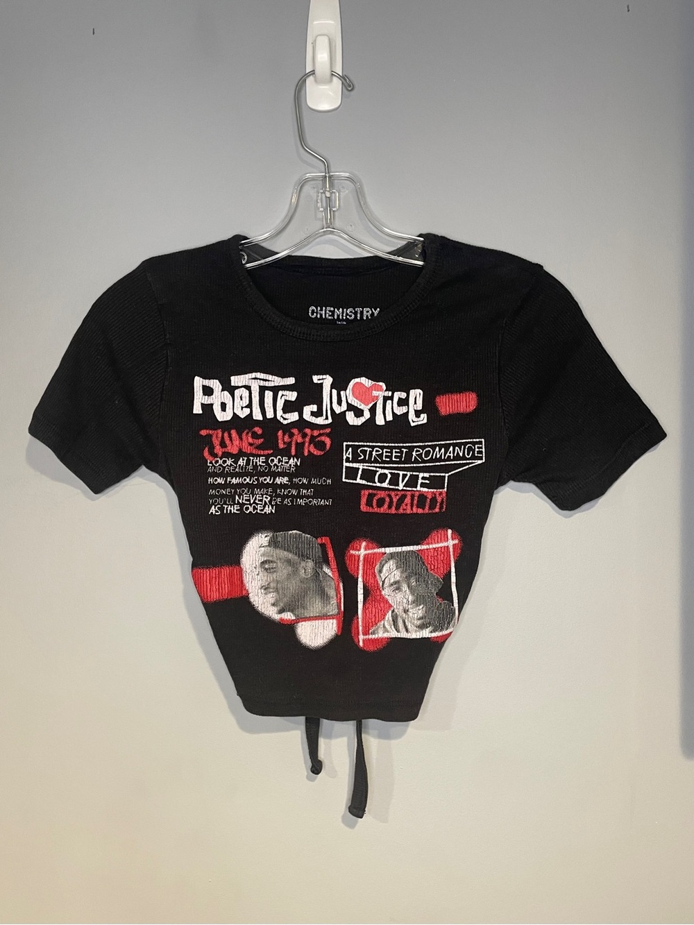 Tupac Graphic Tee Tie Back Poetic Justice Size Medium